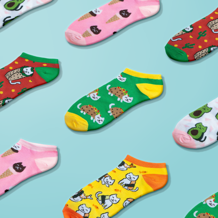 Cat Food 5 Pack Ankle Sock Set