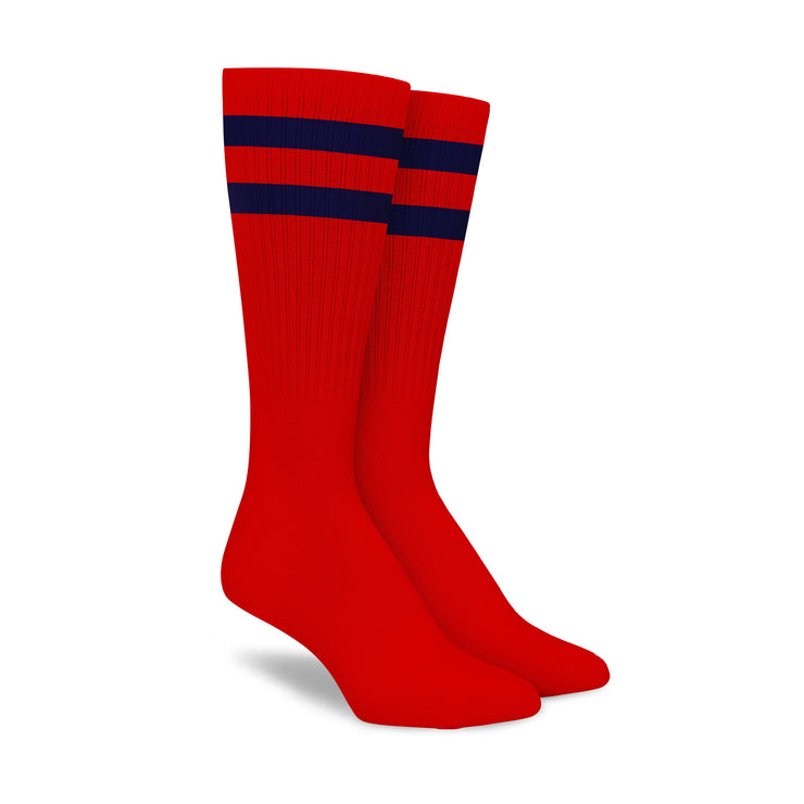 Red Navy Stripe Crew