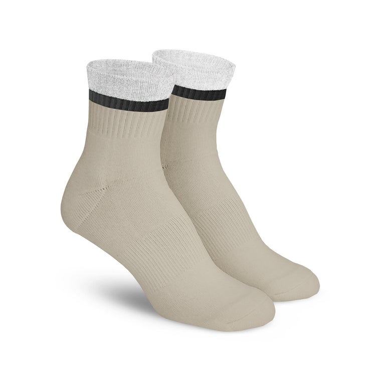 Stripe Ankle - Oatmeal / Black / White