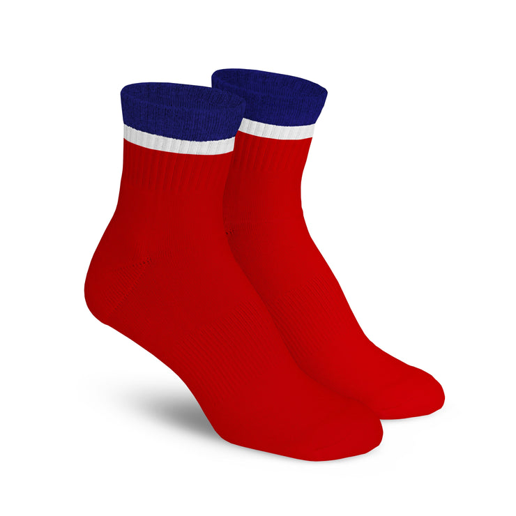 Stripe Ankle - Red / White / Navy