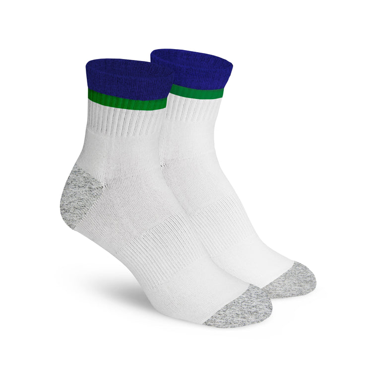 Stripe Ankle - White / Green / Navy