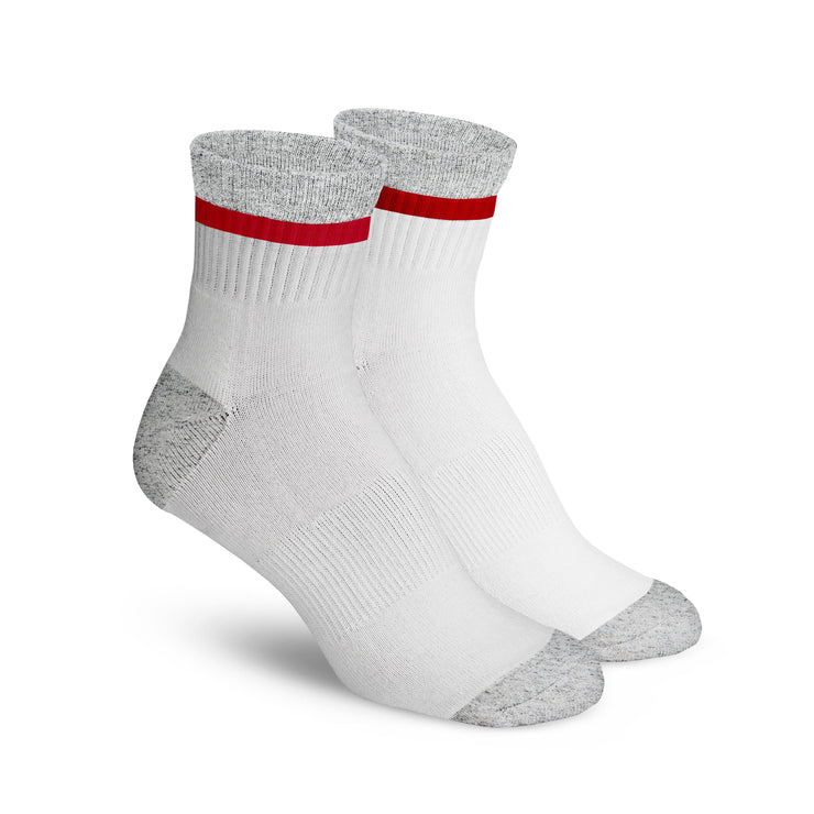 Stripe Ankle - White / Orange / Grey